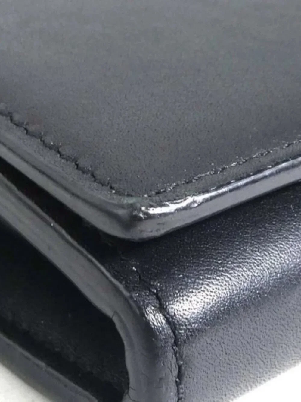 Auth SAINT LAURENT Long Wallet Black Leather/Goldtone - h31722a - Picture 11 of 16
